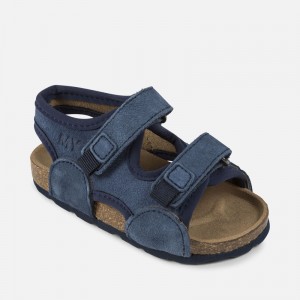 Sandale bio pentru bebe baiat cu bretele si arici Mayoral 41908PV18OC